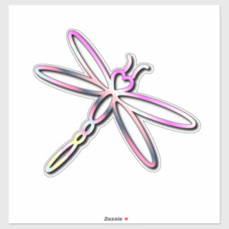 Dragonfly with heart head sticker