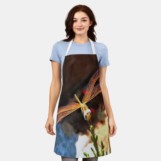 Dragonfly With Sunlight Gilded Wings Apron (Worn)