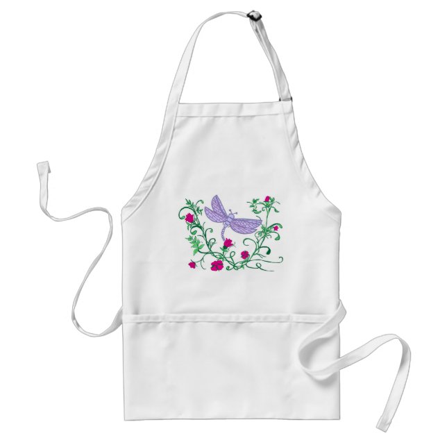 Dragonfly with vines adult apron (Front)