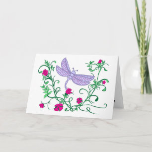 Dragonfly with vines card