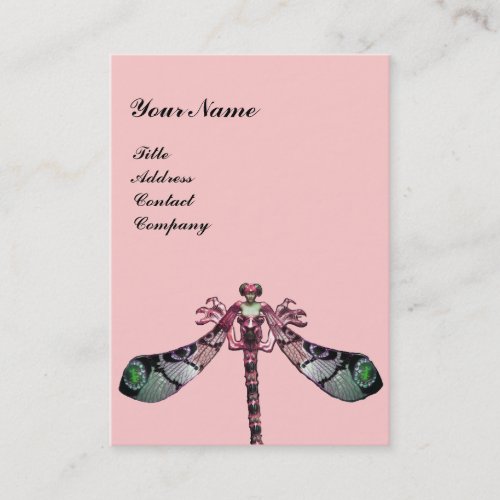 DRAGONFLY WOMAN JEWELGreen Black Pink Business Card