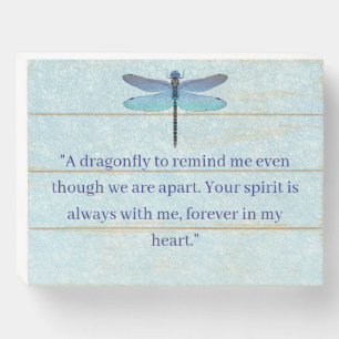 Dragonfly Wood Box Sign With Quote