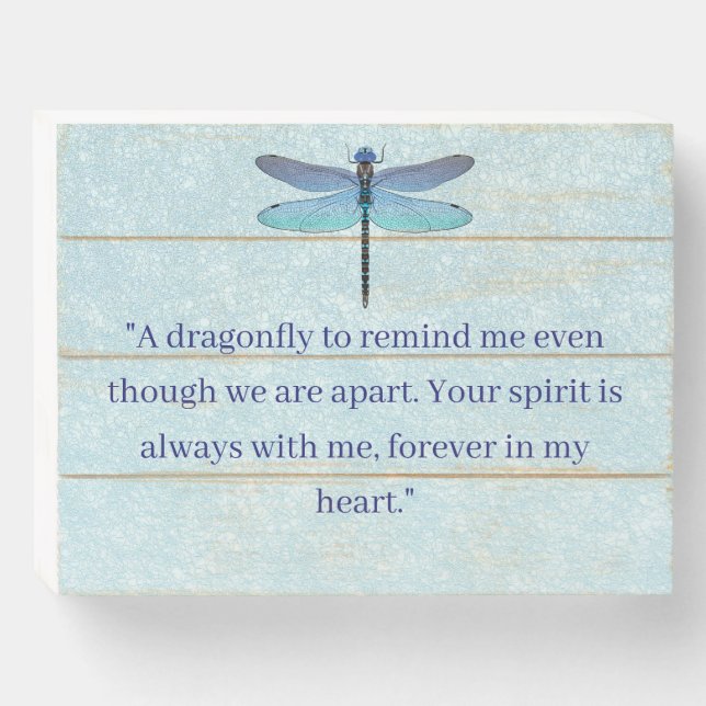 Dragonfly Wood Box Sign With Quote (Front Horizontal)