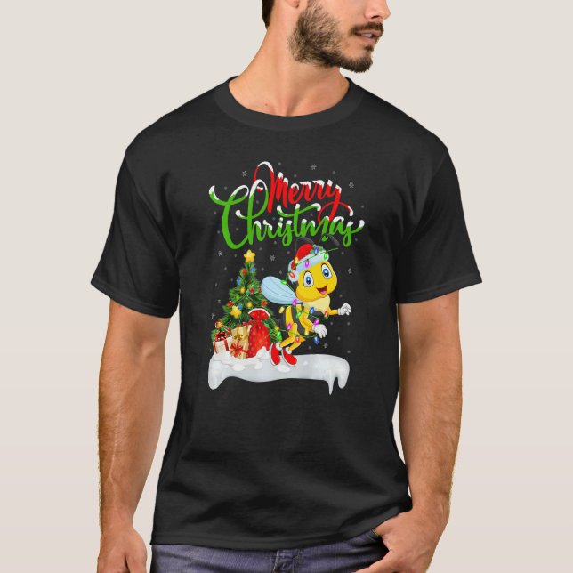 Dragonfly  Xmas Decorations Santa Dragonfly Christ T-Shirt (Front)