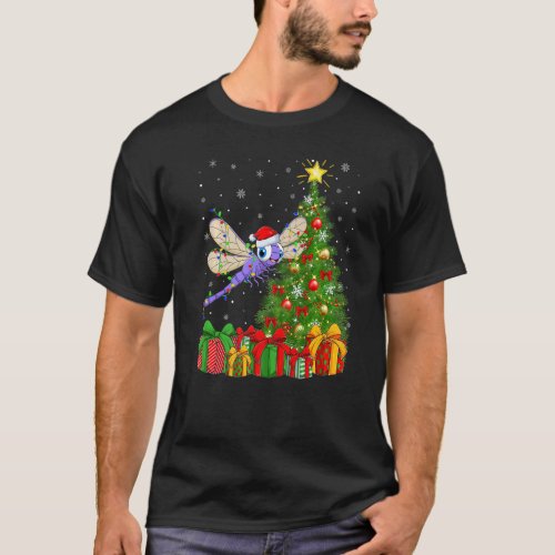 Dragonfly  Xmas Holiday Santa Dragonfly Christmas  T_Shirt