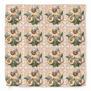Dragonfly Yellow Daisy Bandana