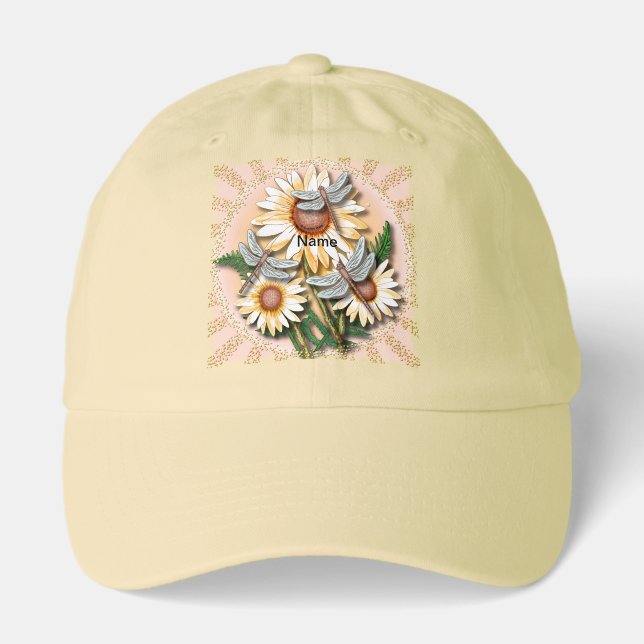 Dragonfly Yellow Daisy  Hat (Front)
