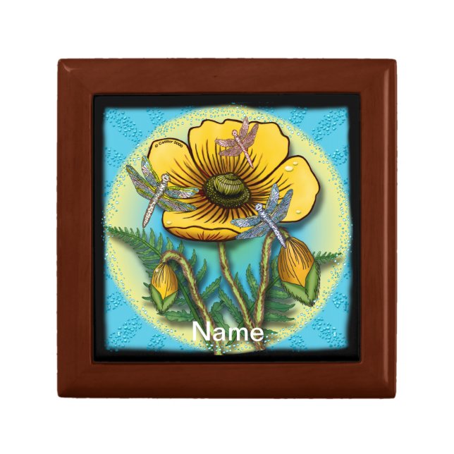 Dragonfly yellow Poppy Gift Box (Front)