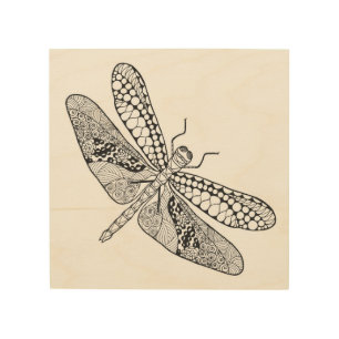 Dragonfly Zendoodle 5 Wood Wall Decor