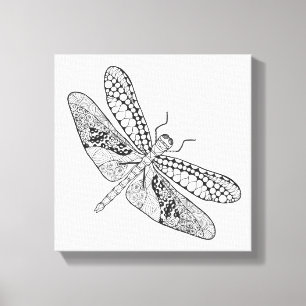 Dragonfly Zendoodle 6 Canvas Print