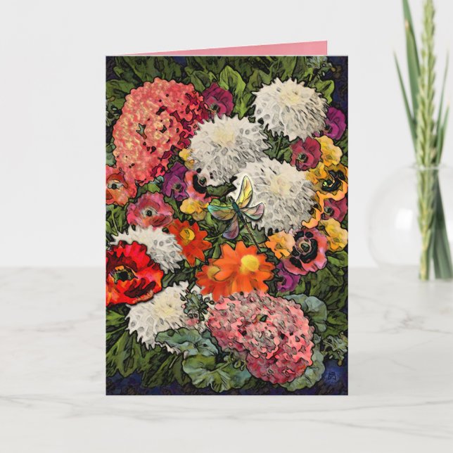 Dragonfly's Garden (Birthday card) Card (Front)