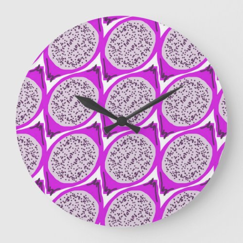 Dragonfruit Doodle Large Clock