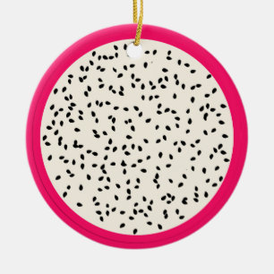 Dragonfruit / Dragon Fruit Stylized Fruit Slice Ceramic Ornament
