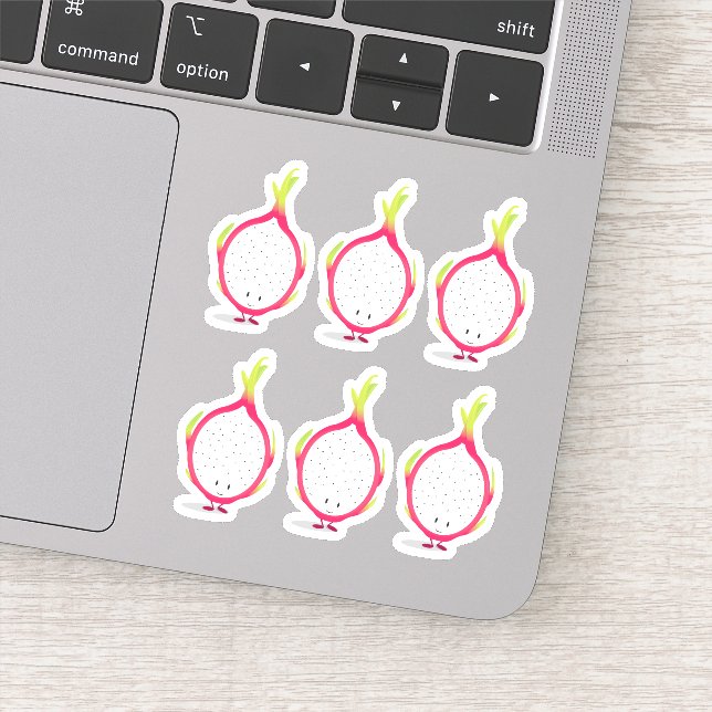 Dragonfruit Food Smiling Cartoon Character | Sticker (Detail)