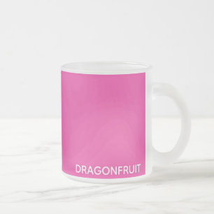 Dragonfruit pink color name frosted glass coffee mug