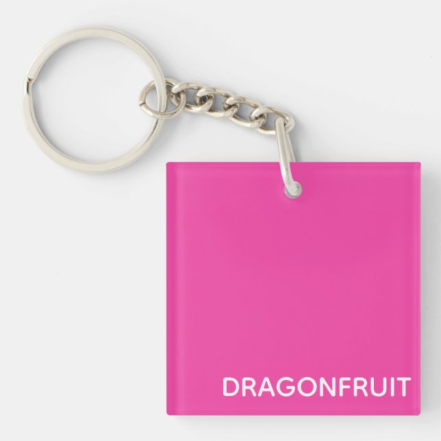 Dragonfruit pink color name keychain (Front)