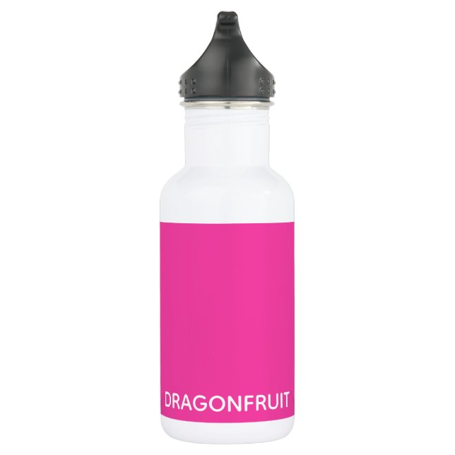 Dragonfruit pink color name stainless steel water bottle (Right)