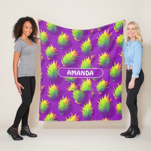 Dragonfruit Rainbow Colorful Personalized Pattern Fleece Blanket