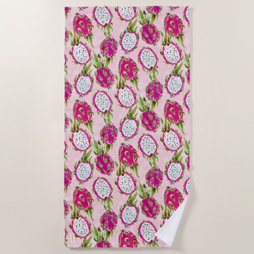 DRAGONFRUITY Pink Pitaya  Beach Towel