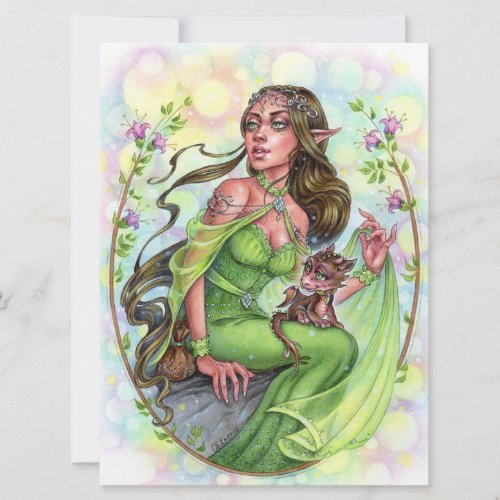 Dragonling Art Card Elves Fantasy Fairytale Fae