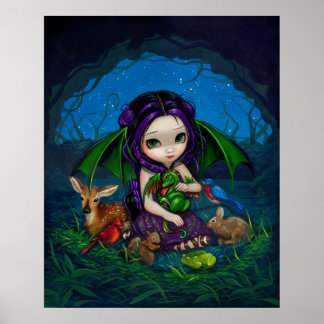 Dragonling Garden 3 fantasy fairy dragon Art Print