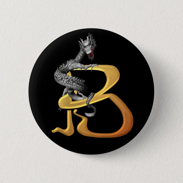 Dragonlore Initial B Pinback Button (Front)