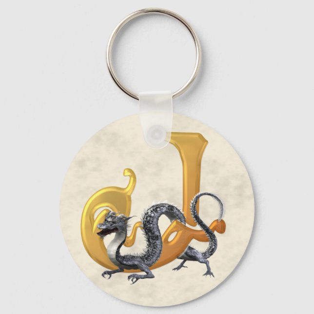 Dragonlore Initial J Keychain (Front)