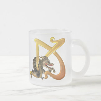 Dragonlore Initial K Frosted Glass Coffee Mug