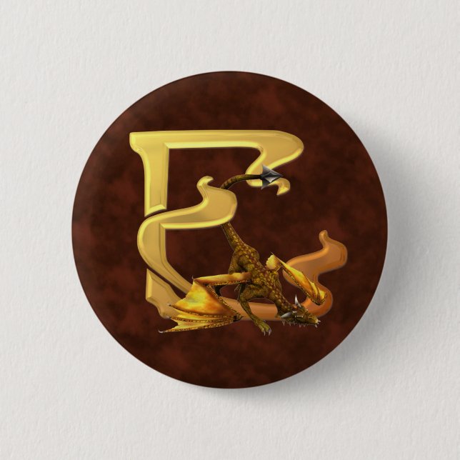 Dragonlore Initials E Pinback Button (Front)