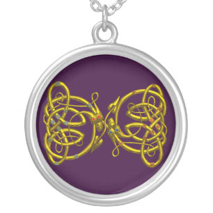 DRAGONLOVE ,Purple Silver Plated Necklace