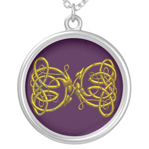 DRAGONLOVE Purple Silver Plated Necklace