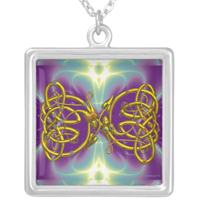 DRAGONLOVE SILVER PLATED NECKLACE (Front)