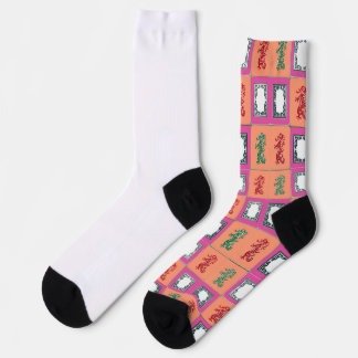 Dragons 9 Barbie Pink and Coral Design Socks