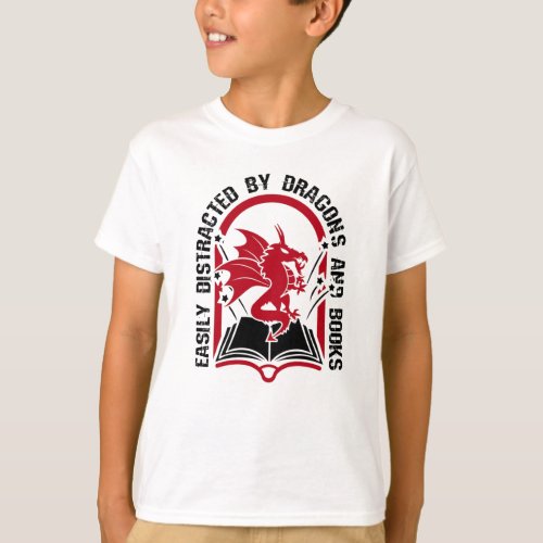 Dragons and Books Lover T_Shirt