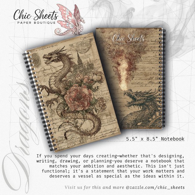 Dragons and Medieval Imagery 5.5"x8.5" Deluxe Notebook (Creator Uploaded)