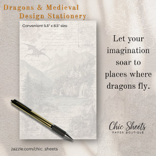 Dragons and Medieval-Influenced Design  Stationery