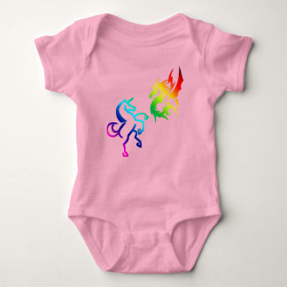 Dragons and Rainbow Unicorns Baby Bodysuit