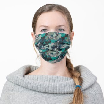 Dragons And Smoke Camouflage Pattern Adult Cloth Face Mask by howtotrainyourdragon at Zazzle