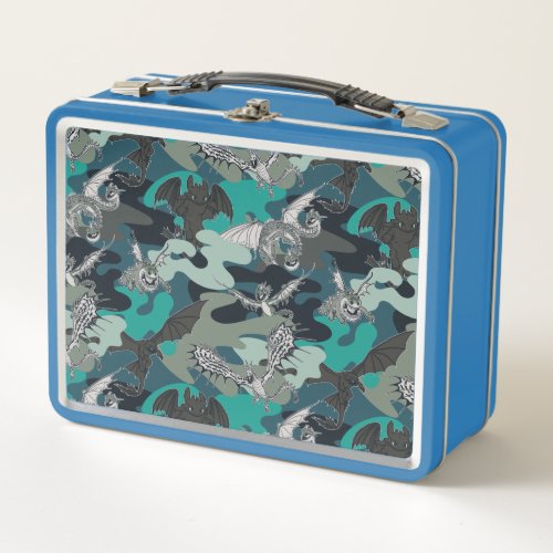 Dragons And Smoke Camouflage Pattern Metal Lunch Box