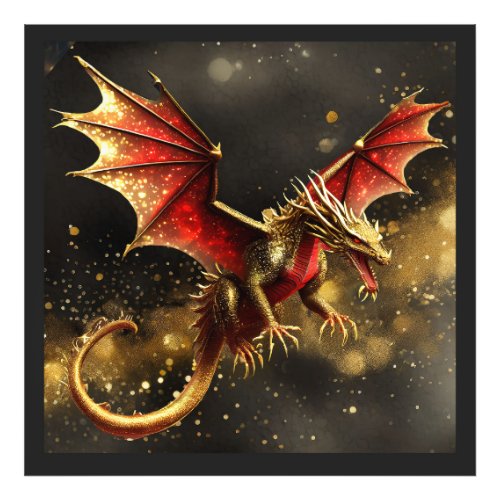 Dragons Are Real Red Gold ID1005 Photo Print