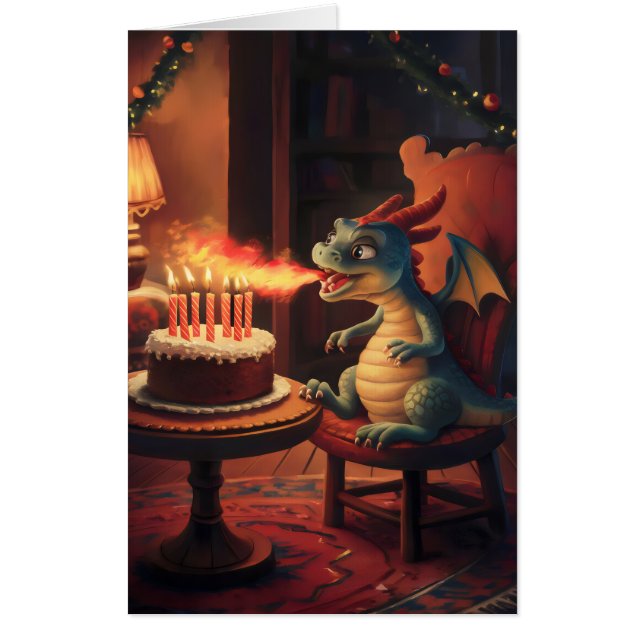 Dragon's birthday. card (Front)