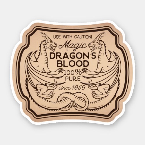 Dragons Blood Potion Vintage Label Sticker