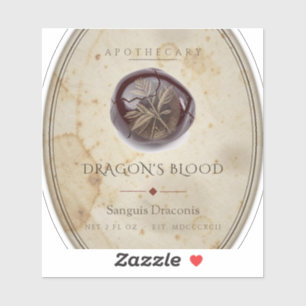 Dragon's Blood Vintage Apothecary Label Sticker