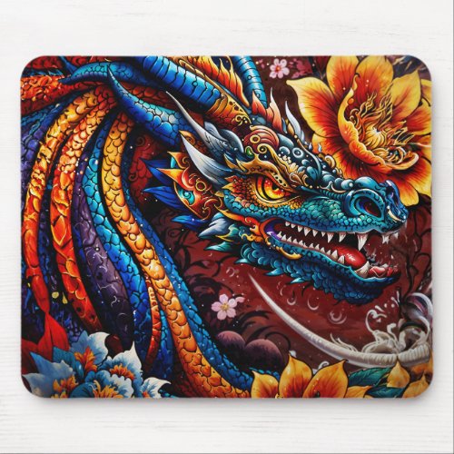 Dragons Blossom Mouse Pad