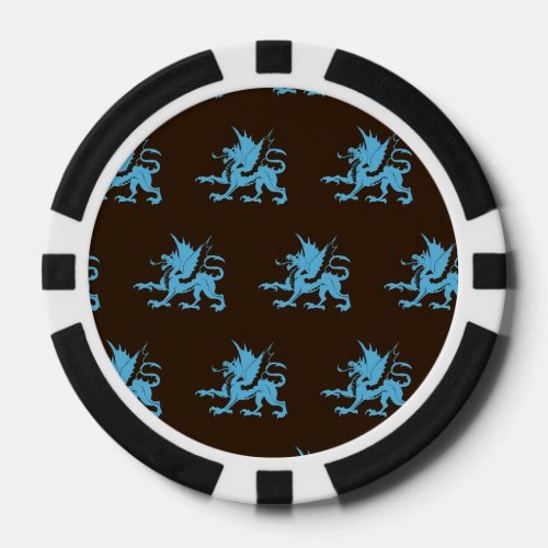 Dragons Blue Brown Poker Chips