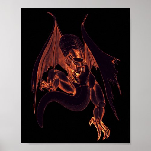Dragons breath glow dark skin illustration poster