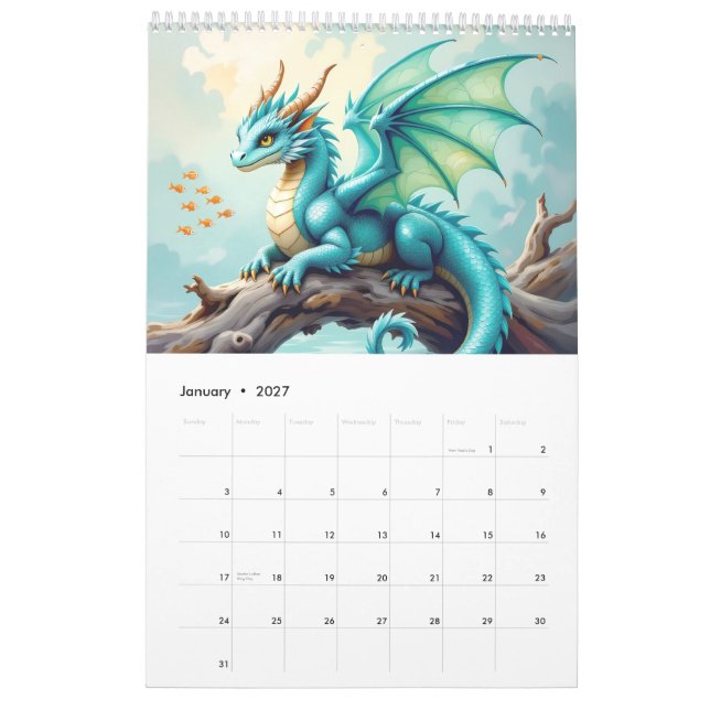 Dragons Calendar (Jan 2027)
