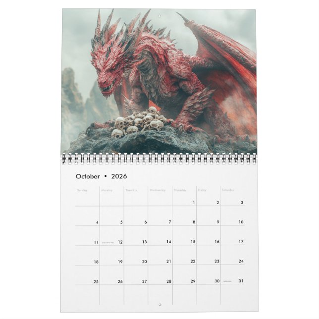 Dragons  calendar (Oct 2026)