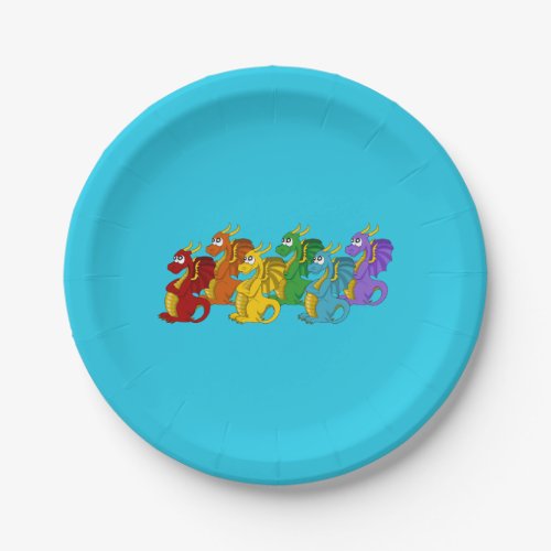 Dragons cartoon paper plates
