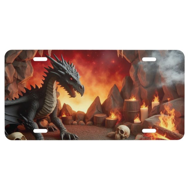 Dragon's Cave Art Car License Plate (Front)